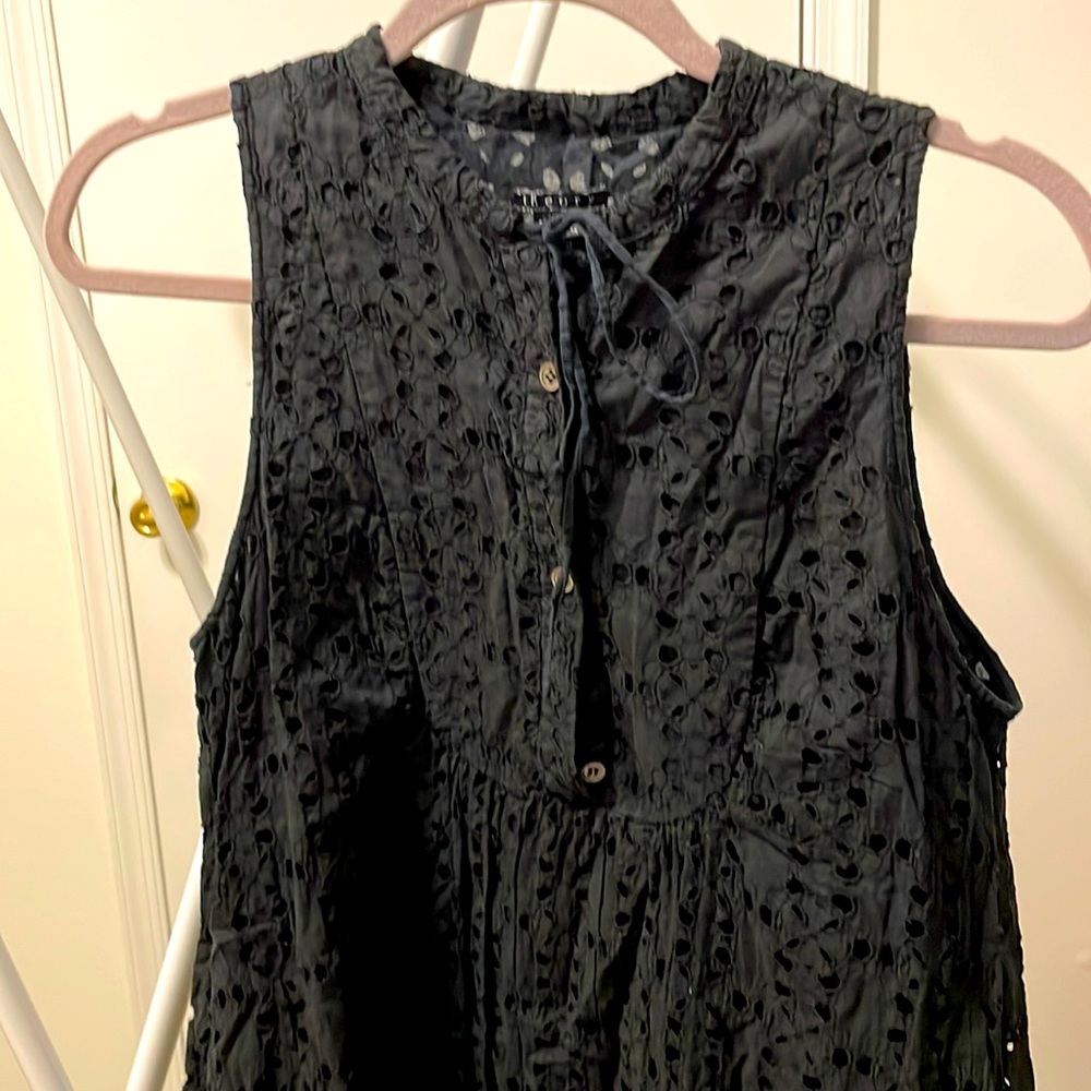 Gorgeous black eyelet dress.